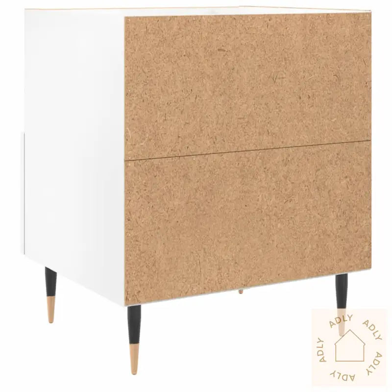 Nattbord Høyglans Hvit 40X35X47,5 Cm Konstruert Tre