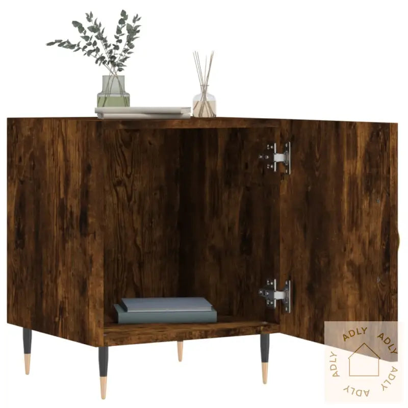 Nattbord 2 Stk Røkt Eik 40X40X50 Cm Konstruert Tre