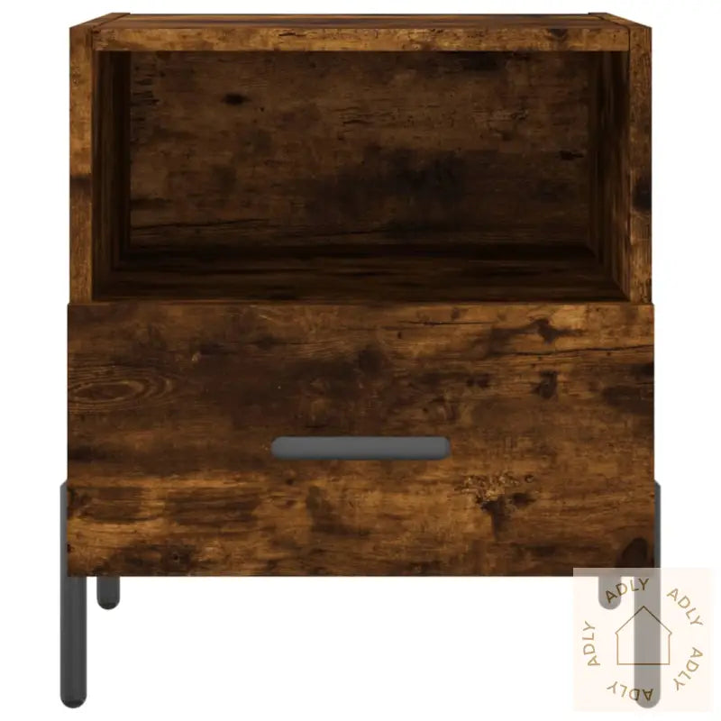 Nattbord 2 Stk Røkt Eik 40X35X47,5 Cm Konstruert Tre