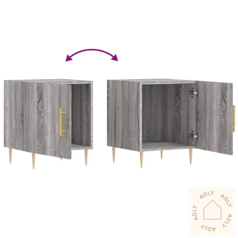 Nattbord Grå Sonoma 40X40X50 Cm Konstruert Tre