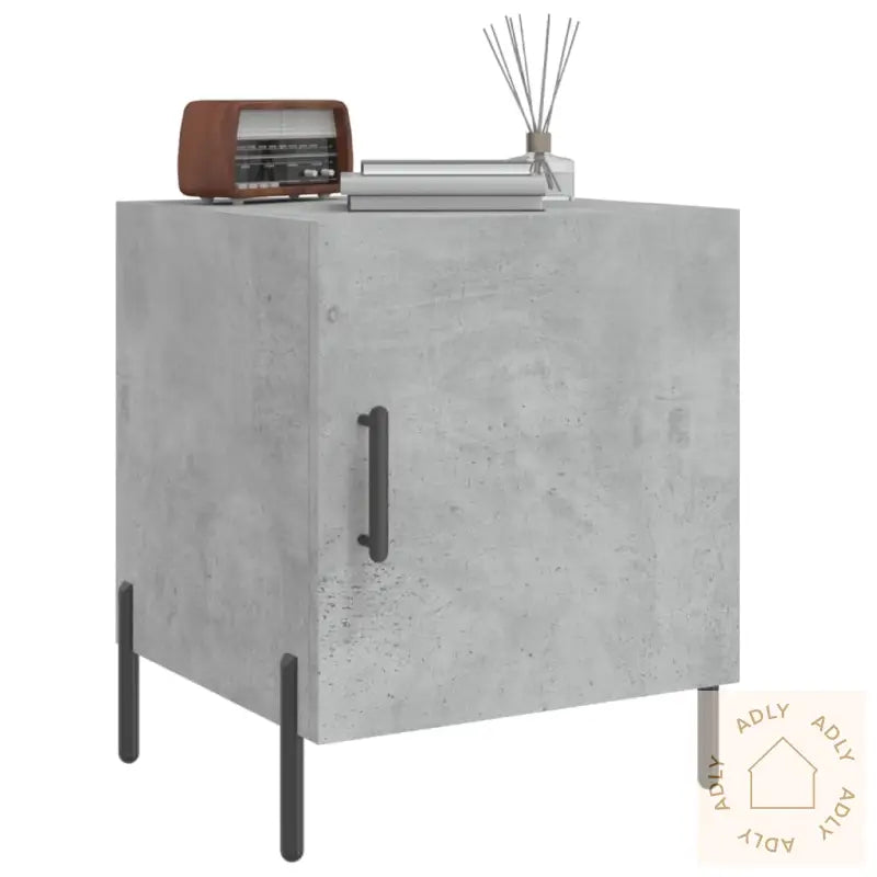 Nattbord 2 Stk Betonggrå 40X40X50 Cm Konstruert Tre