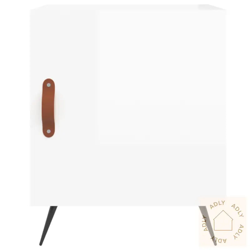 Nattbord Høyglans Hvit 40X40X50 Cm Konstruert Tre