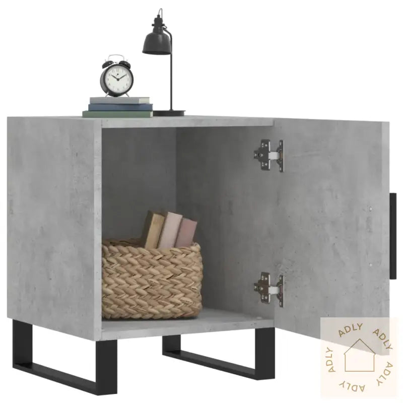 Nattbord 2 Stk Betonggrå 40X40X50 Cm Konstruert Tre