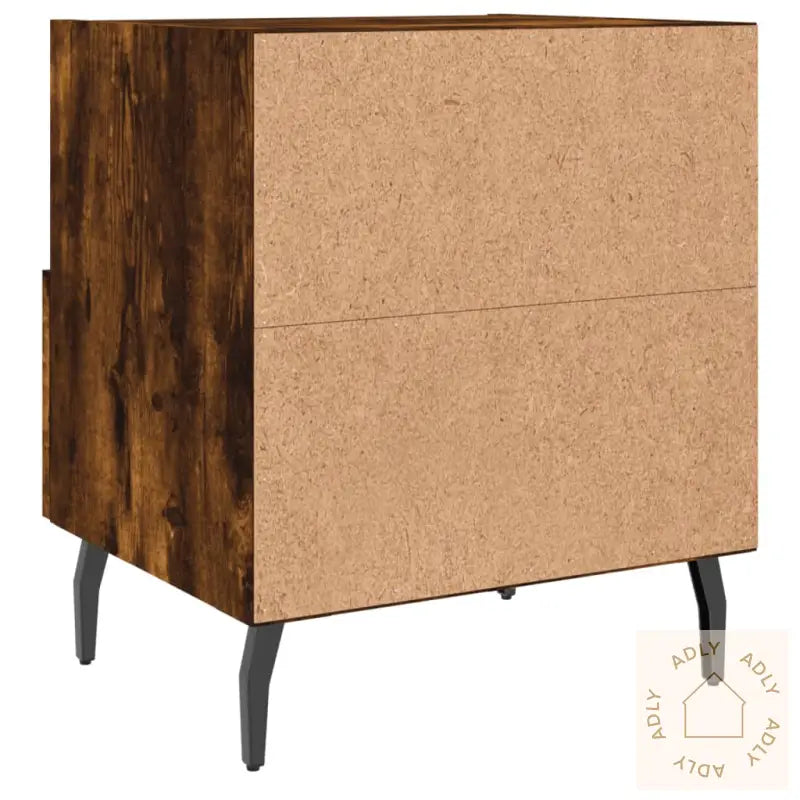 Nattbord 2 Stk Røkt Eik 40X35X47,5 Cm Konstruert Tre