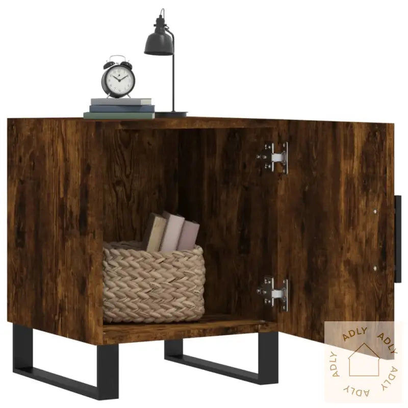 Nattbord 2 Stk Røkt Eik 40X40X50 Cm Konstruert Tre