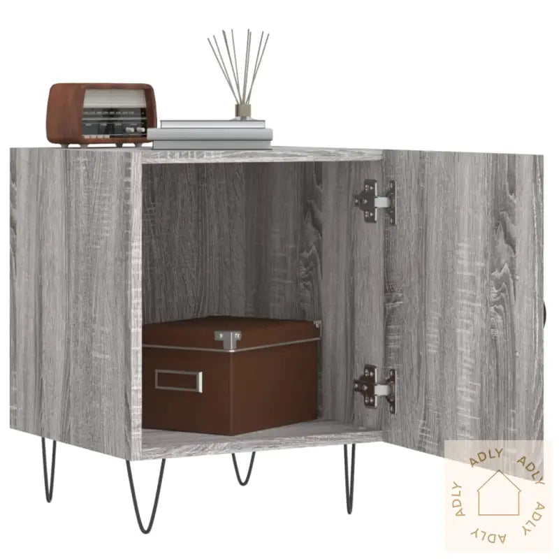 Nattbord Grå Sonoma 40X40X50 Cm Konstruert Tre