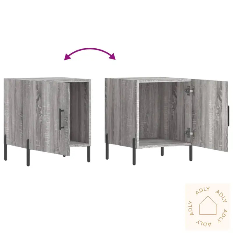 Nattbord Grå Sonoma 40X40X50 Cm Konstruert Tre