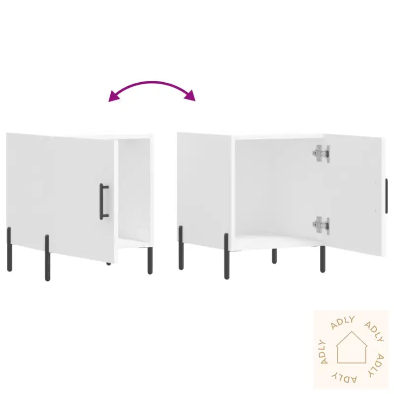 Nattbord 2 Stk Hvit 40X40X50 Cm Konstruert Tre