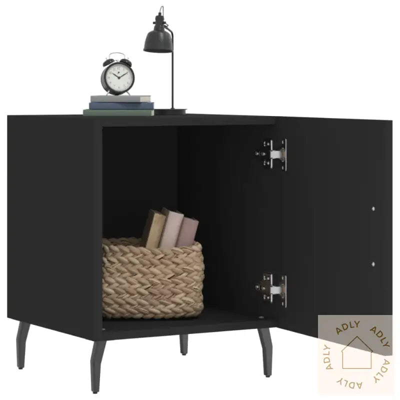 Nattbord 2 Stk Svart 40X40X50 Cm Konstruert Tre