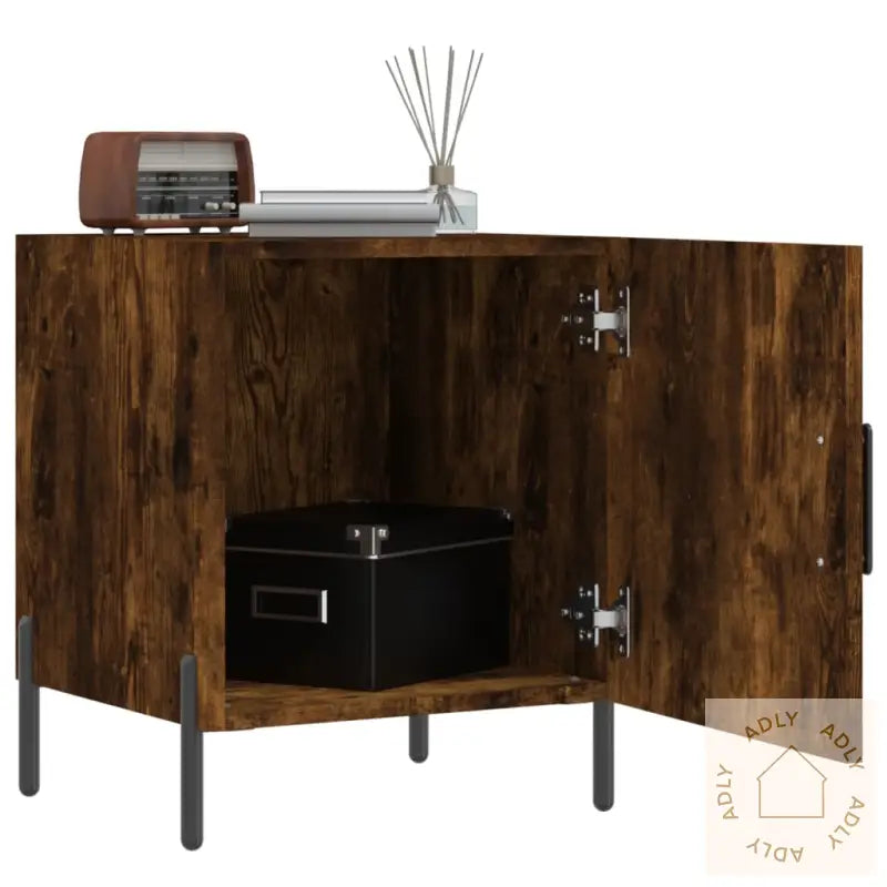 Nattbord Røkt Eik 40X40X50 Cm Konstruert Tre