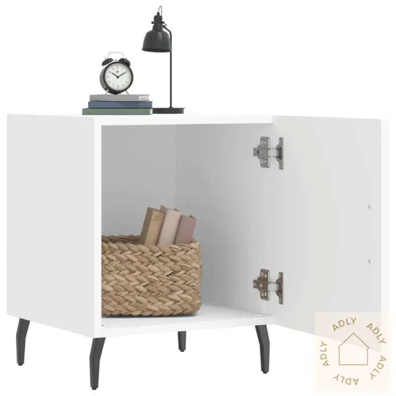 Nattbord 2 Stk Hvit 40X40X50 Cm Konstruert Tre