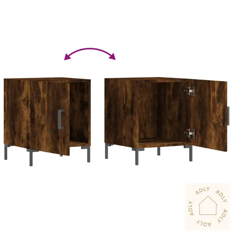 Nattbord Røkt Eik 40X40X50 Cm Konstruert Tre