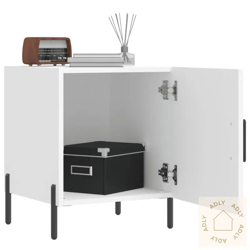 Nattbord Hvit 40X40X50 Cm Konstruert Tre