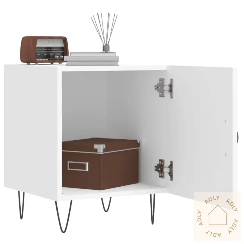 Nattbord 2 Stk Hvit 40X40X50 Cm Konstruert Tre