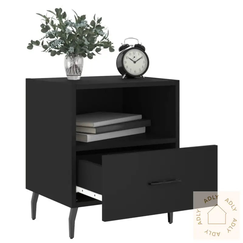 Nattbord 2 Stk Svart 40X35X47,5 Cm Konstruert Tre