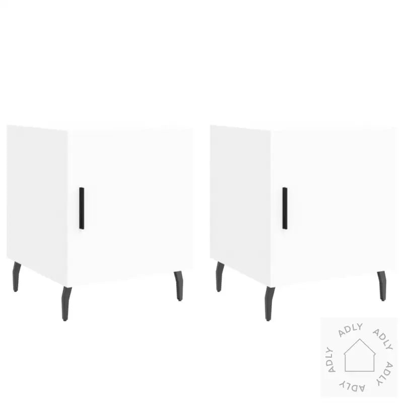Nattbord 2 Stk Hvit 40X40X50 Cm Konstruert Tre