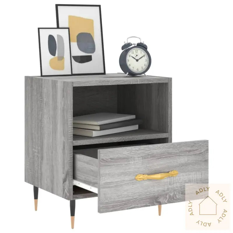 Nattbord 2 Stk Grå Sonoma 40X35X47,5 Cm Konstruert Tre