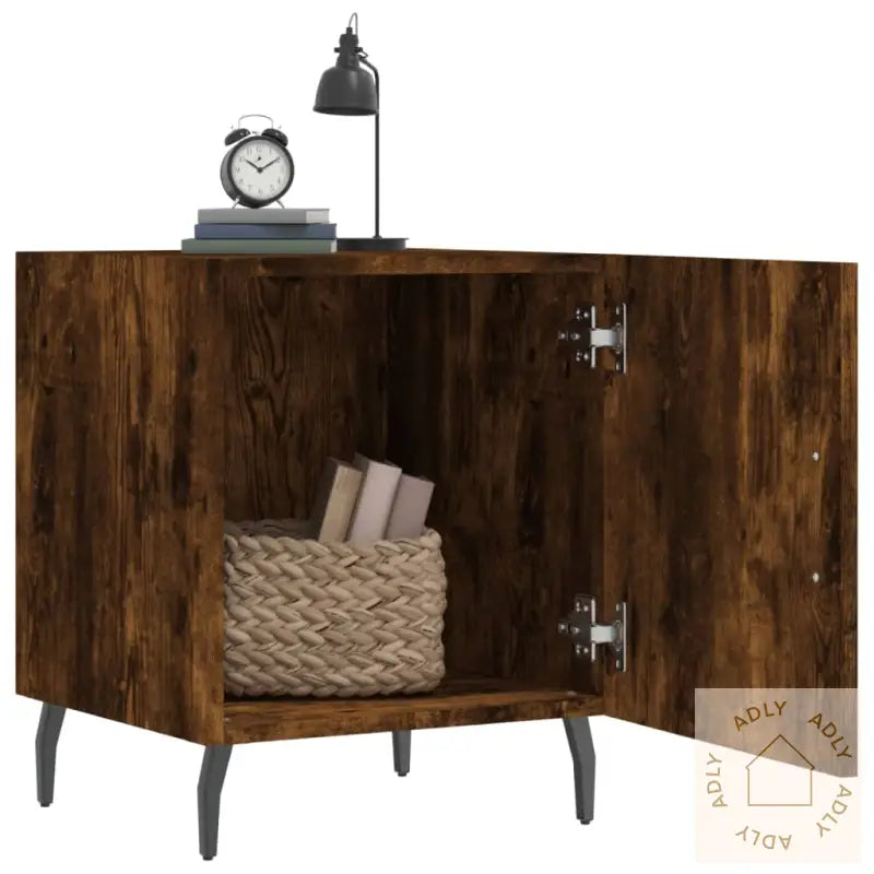 Nattbord Røkt Eik 40X40X50 Cm Konstruert Tre