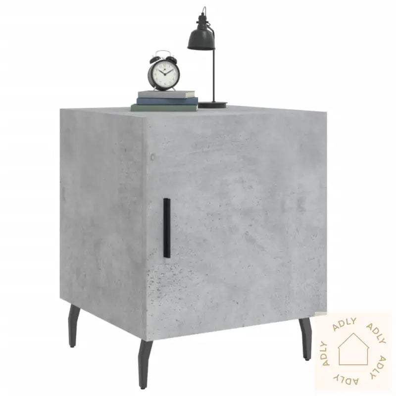 Nattbord 2 Stk Betonggrå 40X40X50 Cm Konstruert Tre