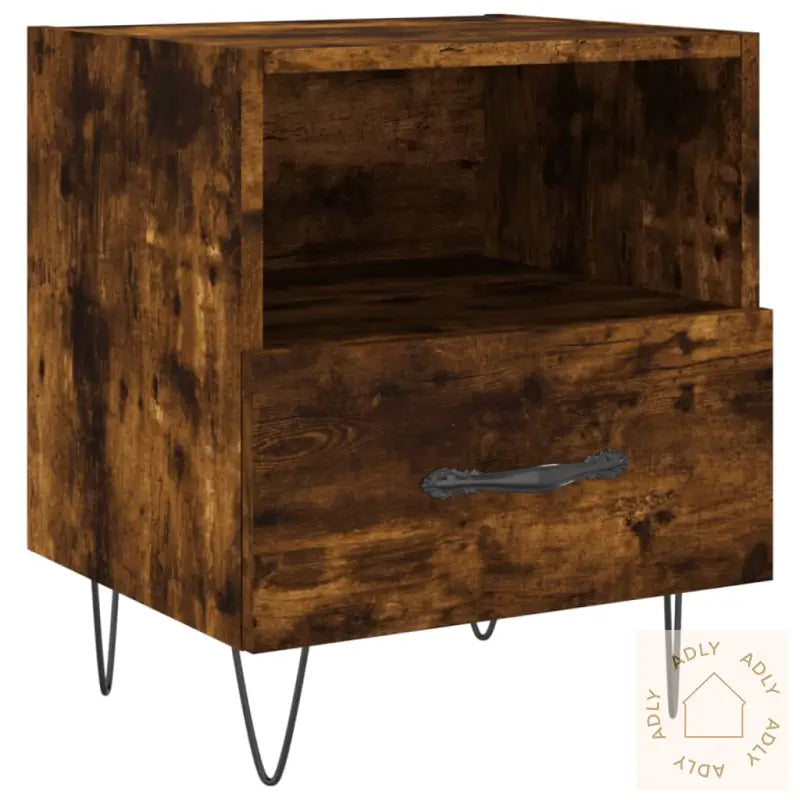 Nattbord Røkt Eik 40X35X47,5 Cm Konstruert Tre