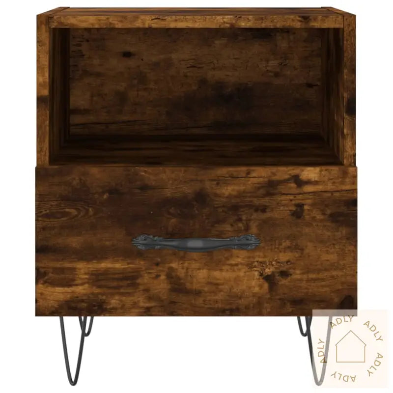 Nattbord Røkt Eik 40X35X47,5 Cm Konstruert Tre