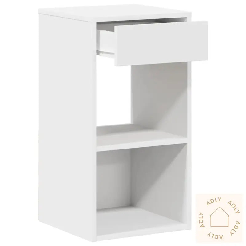 Nattbord Med Skuff 2 Stk Hvit 35X34X66,5 Cm