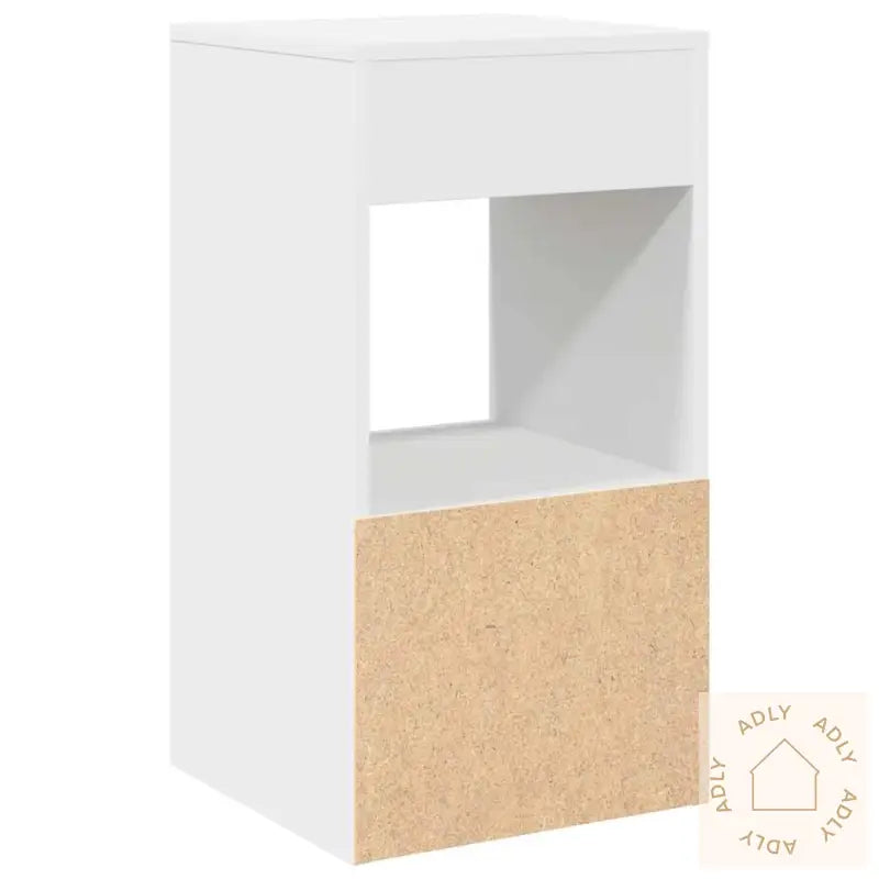 Nattbord Med Skuff 2 Stk Hvit 35X34X66,5 Cm