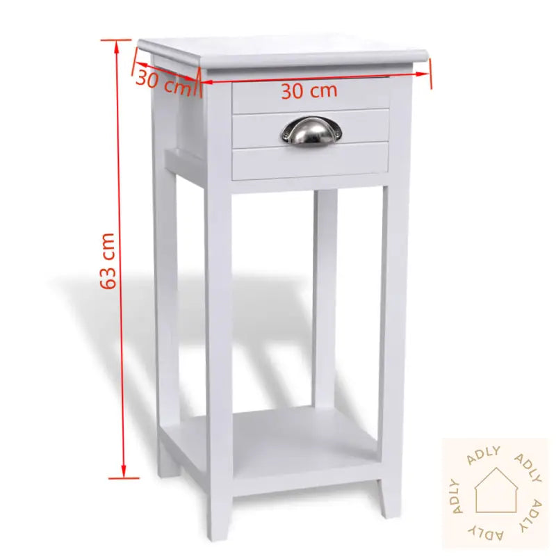 Nattbord Med 1 Skuff Hvit