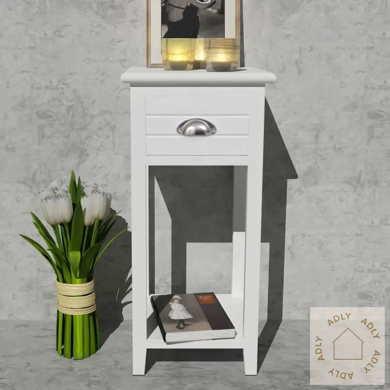 Nattbord Med 1 Skuff Hvit