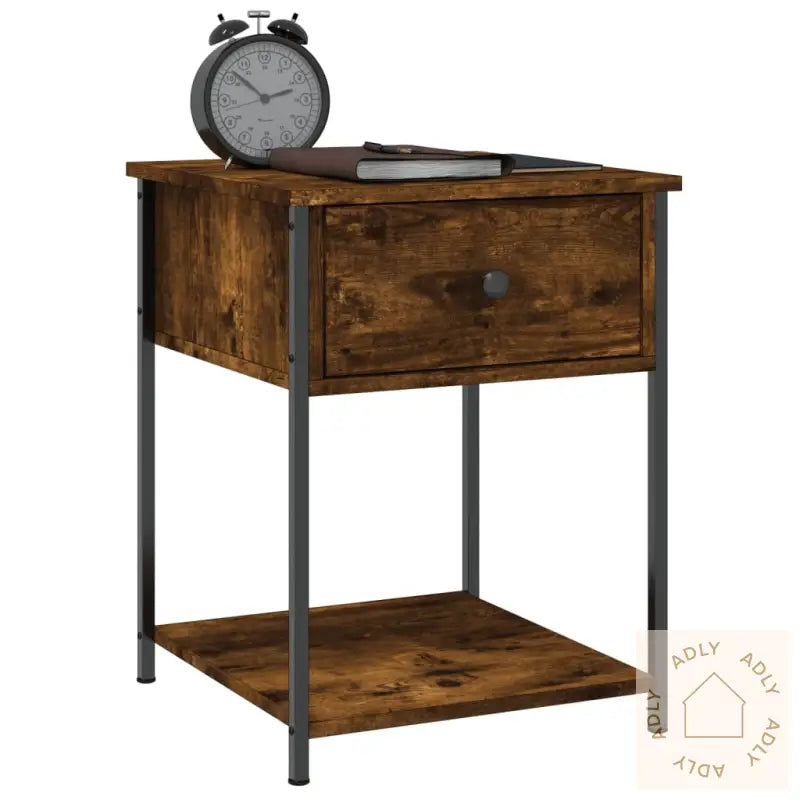 Nattbord Røkt Eik 44X45X58 Cm Konstruert Tre