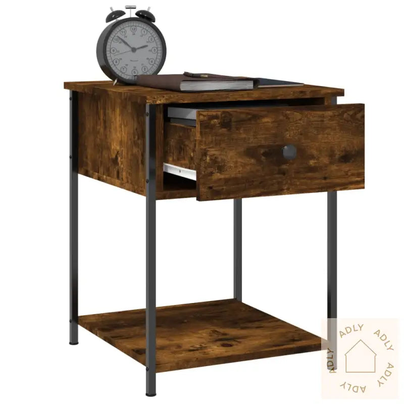 Nattbord Røkt Eik 44X45X58 Cm Konstruert Tre