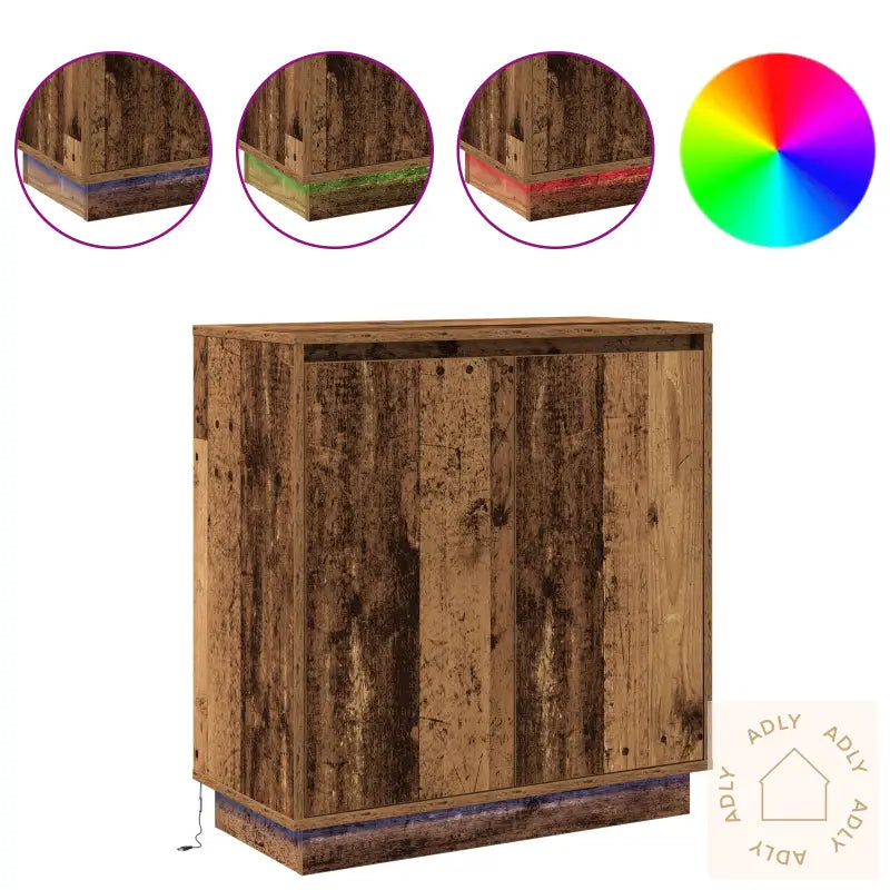 Skjenk Med Led I Gammelt Tre 71X34,5X75 Cm - Ingeniørtre