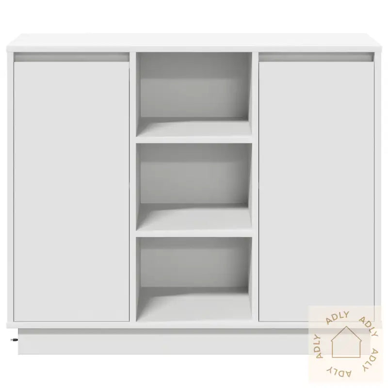 Sideboard Med Led Hvit 90X32X75 Cm Konstruert Tre