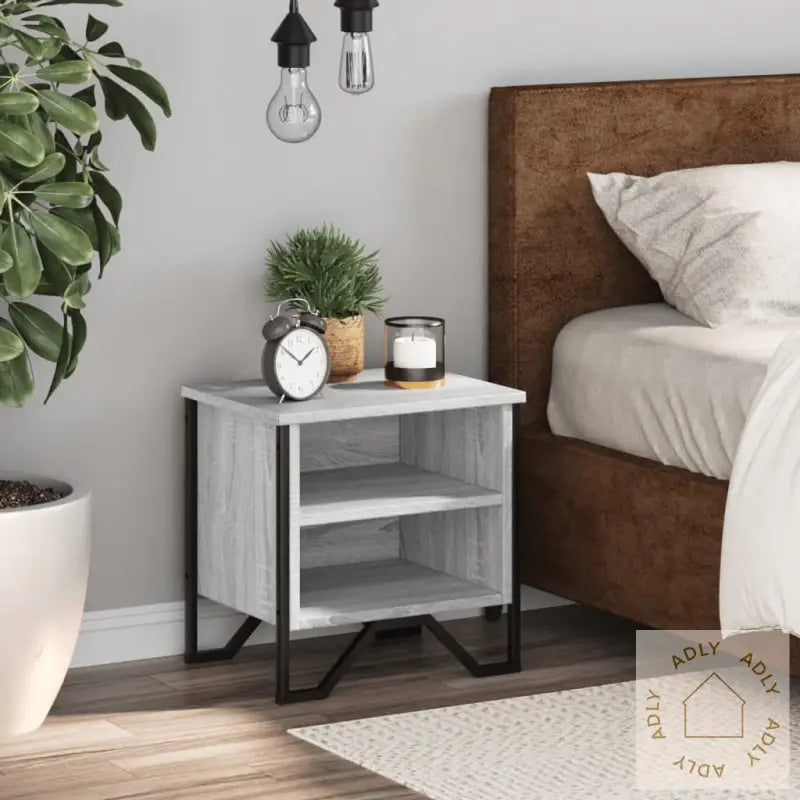 Nattbord Grå Sonoma 40X30X40 Cm Konstruert Tre