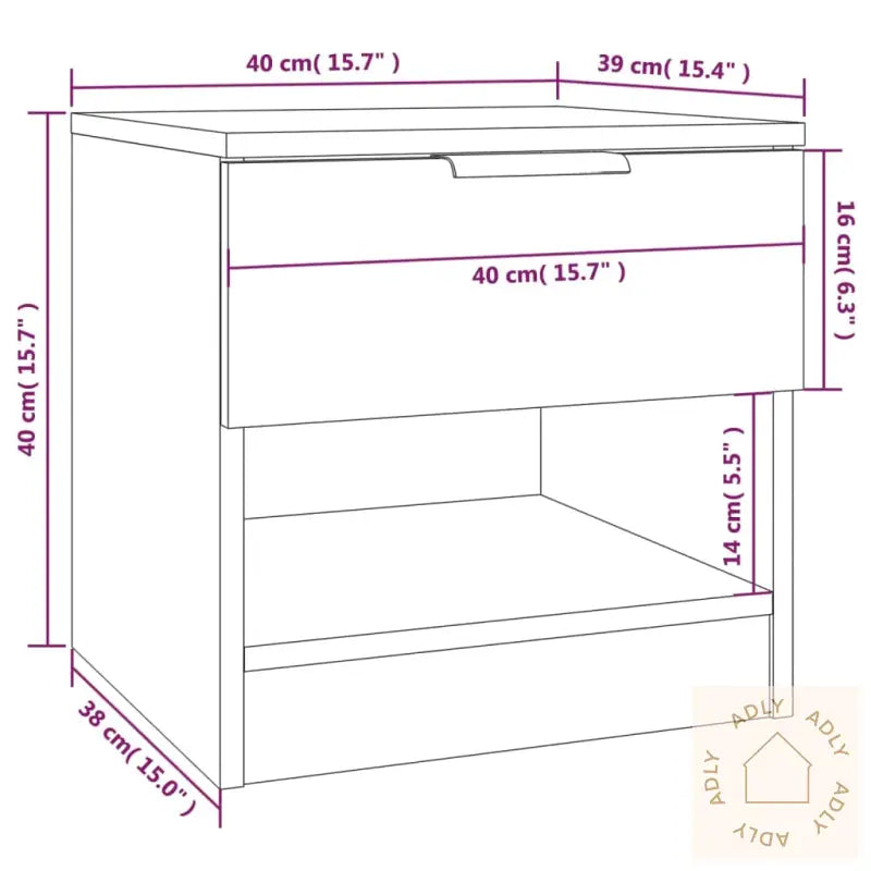 Nattbord Røkt Eik Konstruert Tre