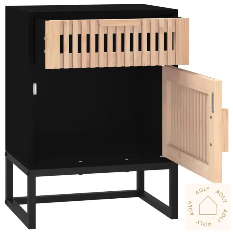Nattbord 2 Stk Svart 40X30X55,5 Cm Konstruert Tre Og Jern