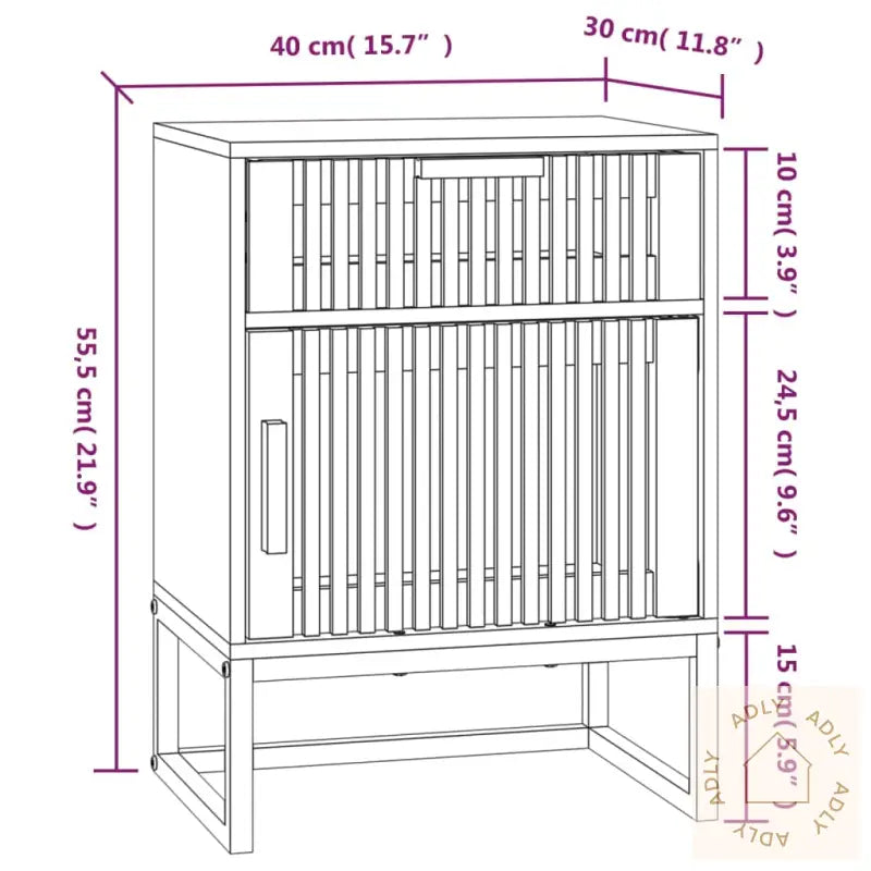 Nattbord 2 Stk Hvit 40X30X55,5 Cm Konstruert Tre Og Jern