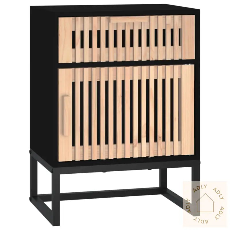 Nattbord 2 Stk Svart 40X30X55,5 Cm Konstruert Tre Og Jern