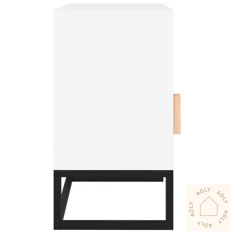 Nattbord 2 Stk Hvit 40X30X55,5 Cm Konstruert Tre Og Jern