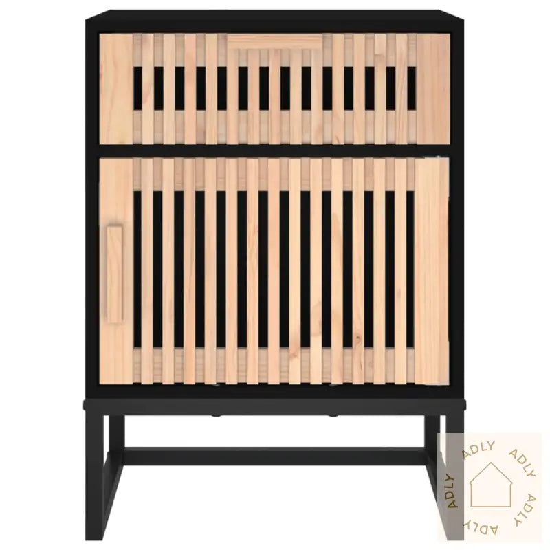 Nattbord 2 Stk Svart 40X30X55,5 Cm Konstruert Tre Og Jern