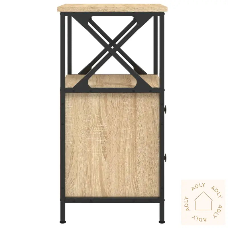 Nattbord 2 Stk Sonoma Eik 34X35,5X70 Cm Konstruert Tre