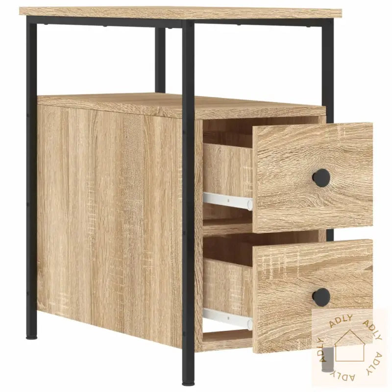 Nattbord 2 Stk Sonoma Eik 30X60X60 Cm Konstruert Tre