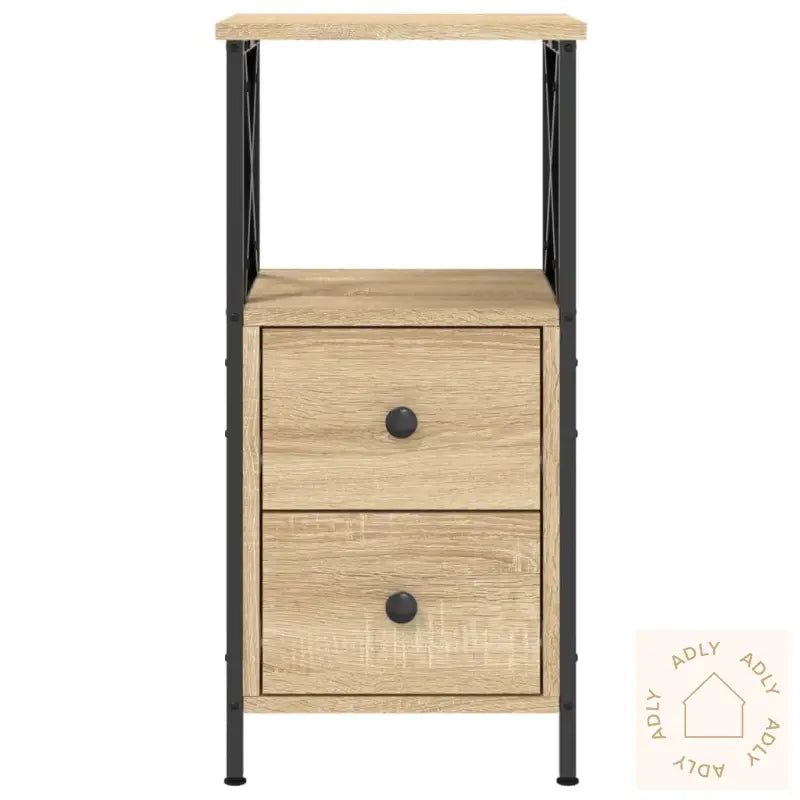 Nattbord 2 Stk Sonoma Eik 34X35,5X70 Cm Konstruert Tre
