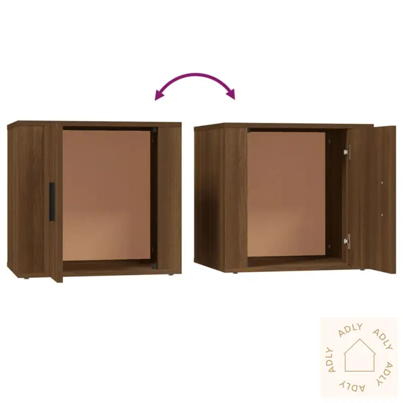 Nattbord 2 Stk Brun Eik 50X39X47 Cm