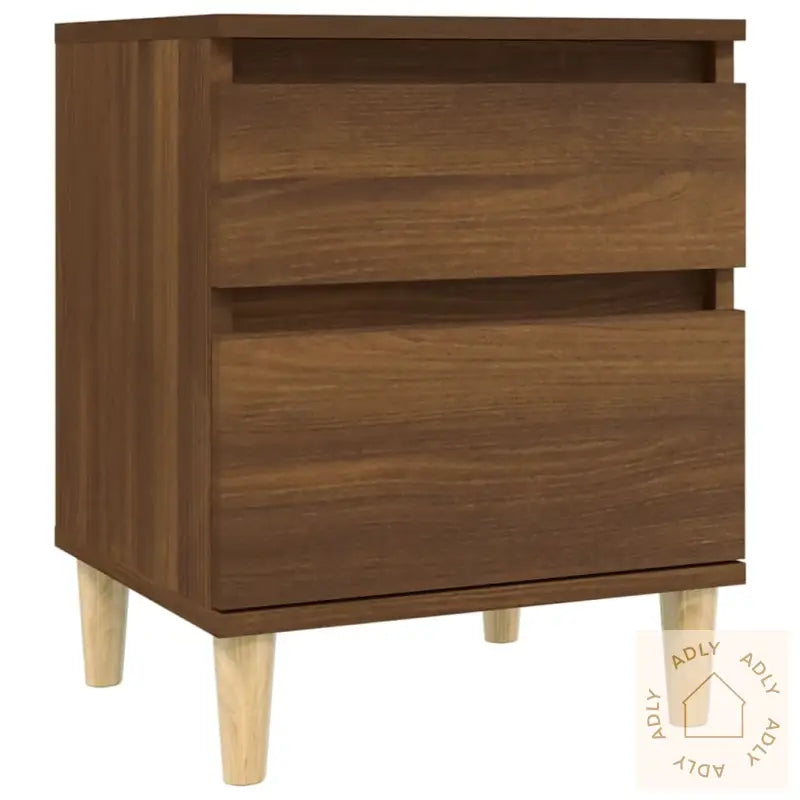 Nattbord 2 Stk Brun Eik 40X35X50 Cm