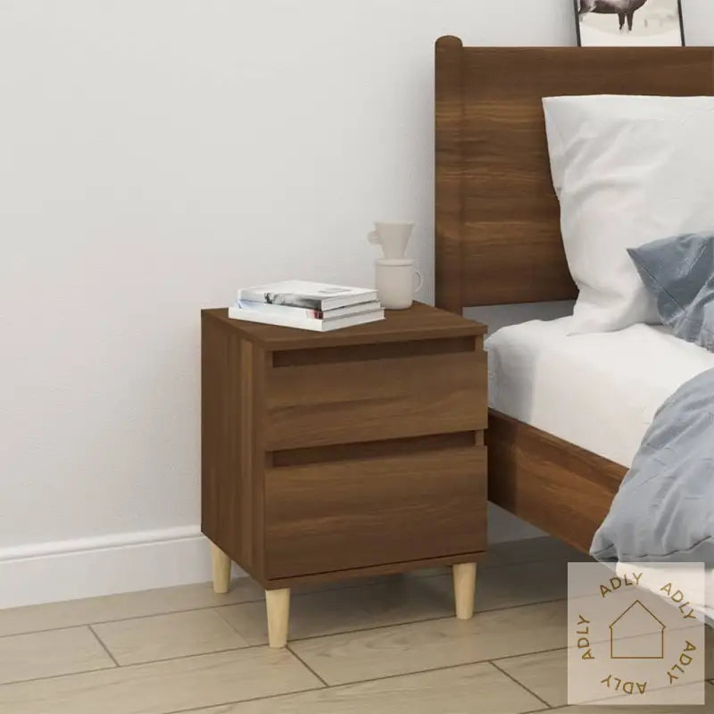 Nattbord 2 Stk Brun Eik 40X35X50 Cm