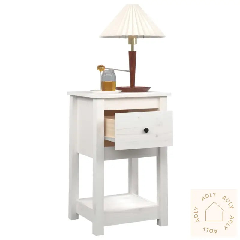 Nattbord 2 Stk Hvit 40X35X61,5 Cm Heltre Furu