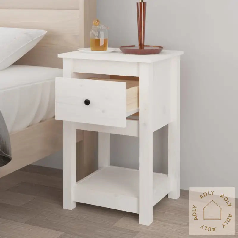 Nattbord Hvit 40X35X61,5 Cm Heltre Furu