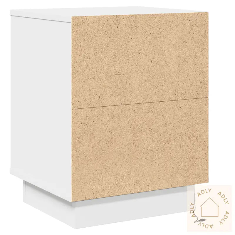 Nattbord Med Led-Lys 2 Stk Hvit 39X34,5X50 Cm