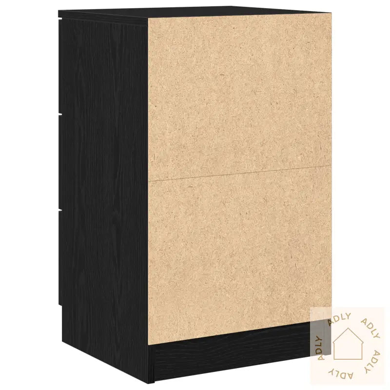 Nattbord 2 Pakke Svart Eik 40X65X65 Cm Laget Av Konstruert Tre